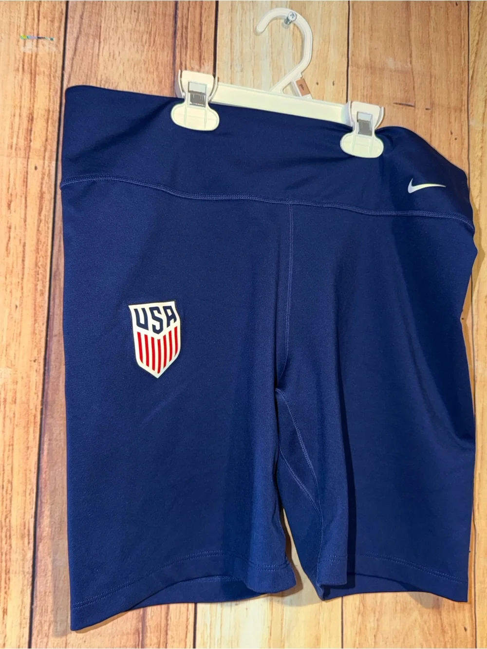 Nike Dri-Fit Size Large Bike Shorts Navy Blue USA National Soccer Team Like New